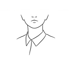 Poster - Minimalist Line Art Person Neck and Collar Design, Perfect for Branding Logos and Fashion Icons