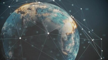 Poster - Partial Earth emerging on screen, nodes connecting over rotating globe, label fading to show data