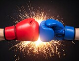 Clash of Titans: Boxing Gloves with Impact Sparks