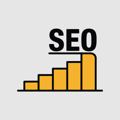  - Seo optimization success growth chart bar graph illustration