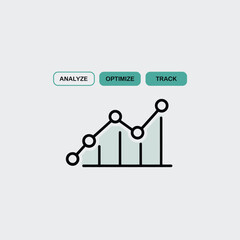  - Line graph showing data analysis optimization and tracking progress