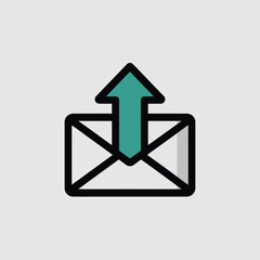 Fototapete - Email upload icon design modern flat style graphic element