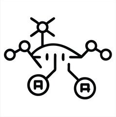 Fototapete - Network connection diagram icon isolated on white background