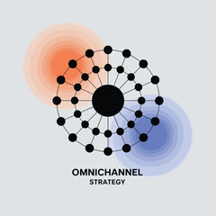 Poster - Omnichannel strategy network graphic abstract design