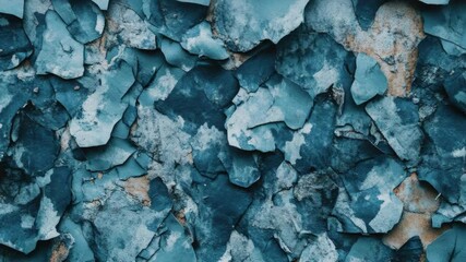 Poster - A close-up view of a wall with flaking, peeling paint