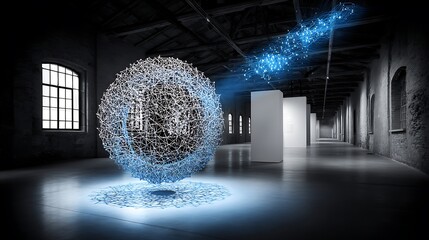 Poster - Abstract sculpture exhibition in industrial space