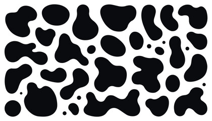 Leinwandbilder - Organic shape round form set. Liquid organic blob