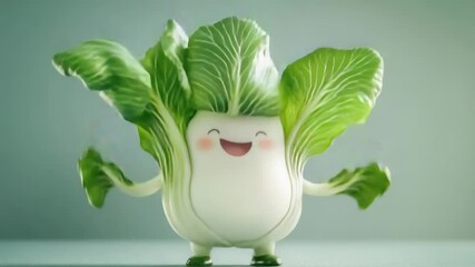 Poster - A whimsical illustration of a vegetable with a smiling expression, great for food-related designs or playful themes