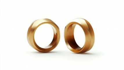 Poster - A pair of gold rings sitting together on a surface