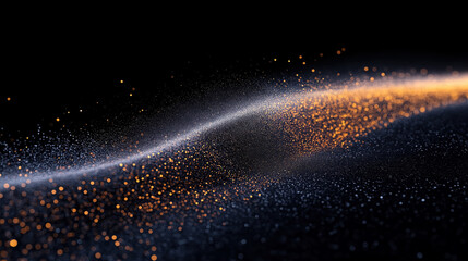 Poster - Dramatic wave of light and particles in an abstract space