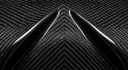 Fototapete - Carbon Fiber Texture Sleek, Modern Design with Angular Lines and Light Effects, Abstract Background
