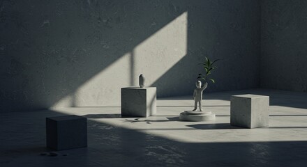 Poster - A man is standing in front of a plant in a room with a lot of sunlight