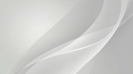 Poster - Graceful gray and white curved lines blending, creating dynamic abstract pattern suggesting movement and visual depth for graphic design backgrounds