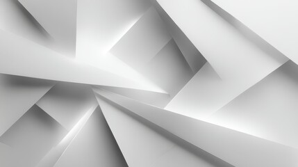 Fototapete - Minimalist white geometric forms generating abstract pattern, casting dramatic shadows for contemporary graphic design and digital backgrounds