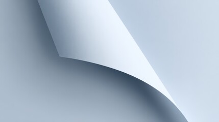 Poster - White sheet curling dynamically, forming elegant abstract shapes with soft shadows, providing minimalist backdrop for graphic design compositions