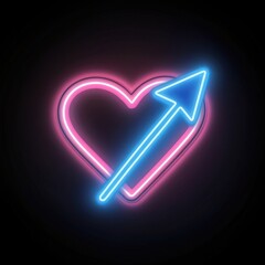 Wall Mural - blue right arrow icon neon illustration glowing.