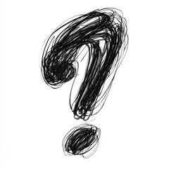 Wall Mural - a exclamation mark scribble drawing abstract sketch.