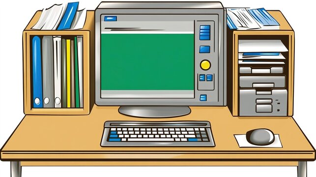 A vintage computer workstation on a desk