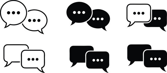 Leinwandbilder - A collection of minimalist speech bubble icons representing communication and dialogue for digital applications