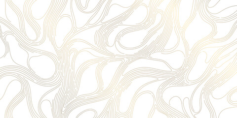 Aufkleber - Vector golden line wood texture, wavy abstract luxury pattern. Modern flow art graphic, hair, topographic stroke illustration.