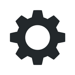 Fototapete - Simple Gear Icon in Dark Gray on White Background for Engineering Mechanical or Settings Applications and Designs