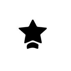 Aufkleber - A simple black star icon with a small curved base on a plain white background in a minimalist style art