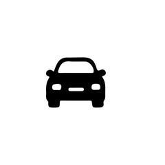 Aufkleber - Simple black silhouette of a car facing forward on a white background in a minimalist style image