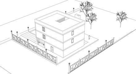 Fototapete - residential building concept 3d illustration