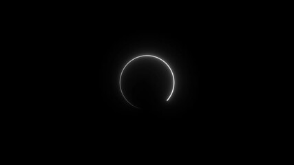 Fototapete - Glowing circle loading animation. Circular progress bar showing process status. Bright visual element for digital wait or buffering indicator.