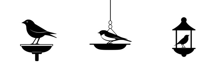 Poster - Bird icon set showcasing three unique designs for decorative and functional use in various projects