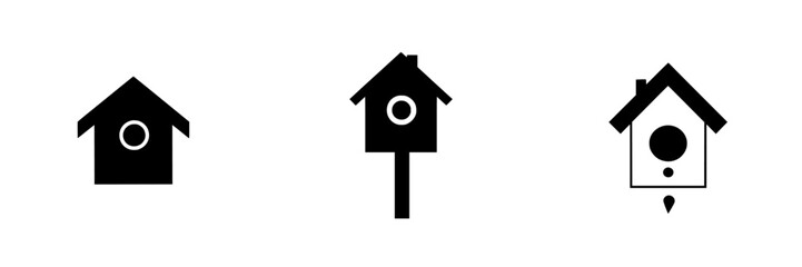 Poster - Icon set showcasing different designs of birdhouses suitable for various creative projects