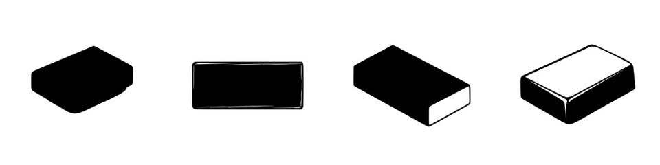 Poster - Unique icon set features various shapes of simple bars in minimalist black and white design