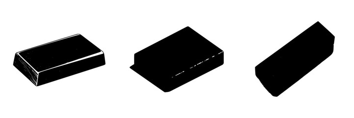 Poster - Set of minimalist icons depicting various types of blocks in a clean, monochromatic style for design applications