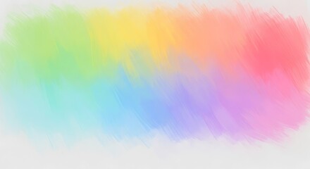 Poster - Abstract Rainbow Watercolor Painting with Soft Brush Strokes on White