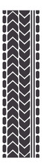 Poster - Seamless vertically repeating pattern of a dark tire track with chevron and dotted patterns, ideal for backgrounds, textures, and automotive themed designs