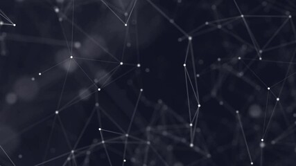 Poster - Abstract network of connected lines and points futuristic digital design