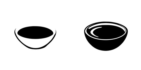 Poster - Simple black icon set featuring two distinct bowl designs on a minimalist background