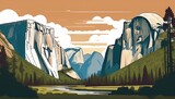 yosemite national park illustration