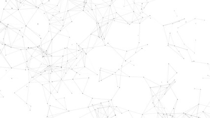 Poster - Abstract network connections forming complex mesh structure over a white background for technology and data visualization