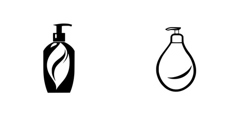 Poster - Set of black icons representing personal care and beauty products displayed in a minimalistic design style
