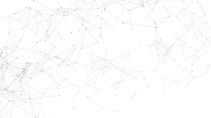 Aufkleber - abstract network connection design with nodes and lines on white background suitable for technology 