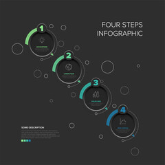 Poster - Professional vector infographic template with four steps, a modern infographic design element. This four steps design is perfect for presentations or reports outlining sequential steps or options.