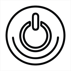 Fototapete - Power button icon in bold outline style isolated on white background
