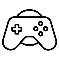 Poster - Game controller icon outline isolated on white background