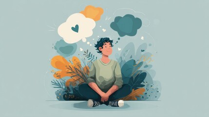 Aufkleber - Developing Self-Compassion Habits for Personal Growth and Emotional Wellness Through Mindful Practices and Positive Thinking