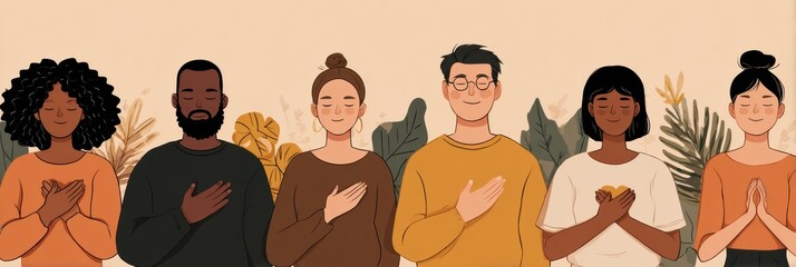 Poster - Self-compassion Habits Infographic Guiding Individuals to Practice Mindfulness and Self-Kindness in Daily Life for Emotional Growth and Mental Health