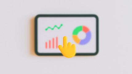 Poster - Digital Data Insights: A tablet displaying a dynamic infographic, with a vibrant, playful touch. Grasp the essence of data visualization in an engaging and approachable design.