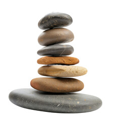Poster - Balanced stones create serene and calming visual, symbolizing harmony and tranquility. This arrangement showcases various shapes and colors, enhancing peaceful atmosphere