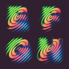Leinwandbilder - Abstract colorful font set with rainbow circles effect