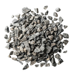 Poster - Gravel is versatile material often used construction and landscaping projects. This showcases pile of small, irregularly shaped stones various shades of gray, highlighting their rough texture